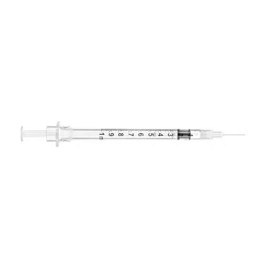 "SOL-CARE" Tb Safety Syringe with Fixed Needle 1ml 30g x 1/2" 100082IM (Box of 100)