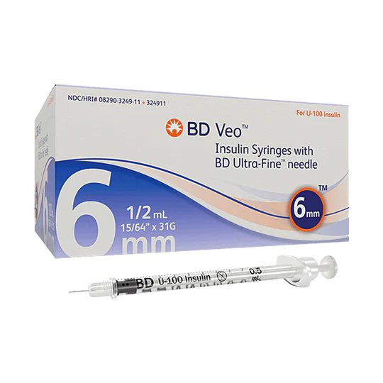 "BD ULTRA FINE" Insulin Syringes 6mm x 31g BD (500/Box)