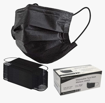 Mask 3 Ply Black - Gloves To Your Door