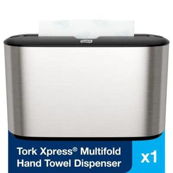 Tork Xpress H23 Paper Towel Dispenser Countertop Silver Multifold - Gloves To Your Door