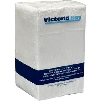 Dinner Napkins 15"X17" White Virgin Paper 2PLY 1/8 Fold (3000/Case) - Gloves To Your Door