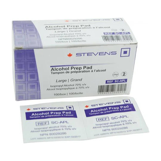 Large Alcohol Prep Pads Sterile (100/box)