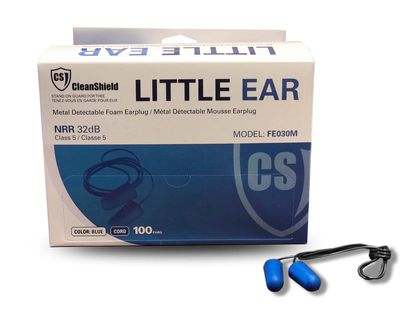 LittleEar Metal Detectable Foam Earplug With Cord (1000 Pairs/Case)