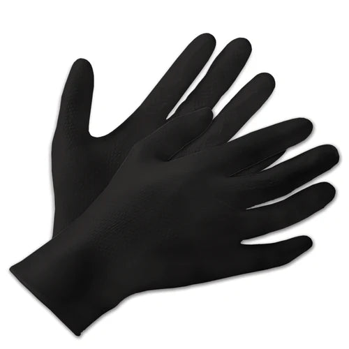 Guantes de examen de nitrilo CleanShield Diamond Shield negros de 8 mil (500 guantes/estuche) 