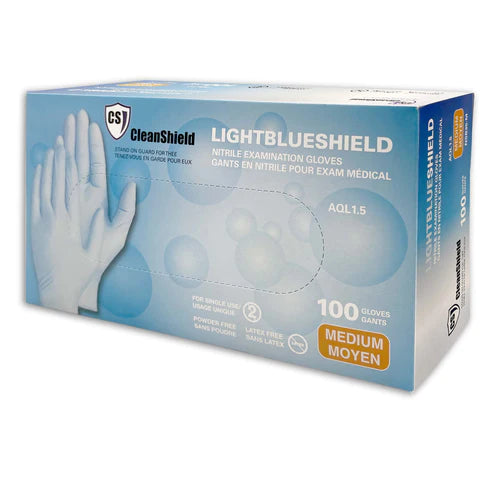 CleanShield Light Blue Shield Nitrile Exam Gloves (1000 Gloves/Case)