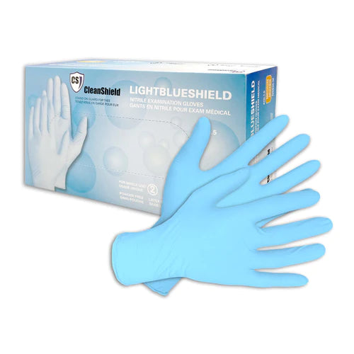 Guantes de examen de nitrilo CleanShield Light Blue Shield (1000 guantes/estuche) 