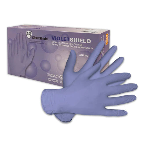 Guantes de examen de nitrilo CleanShield Violet Shield (1000 guantes/estuche) 