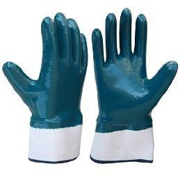 Guantes De Nitrilo Totalmente Recubiertos, Con Puño De Seguridad En Azul (120 Pares/Caja) 